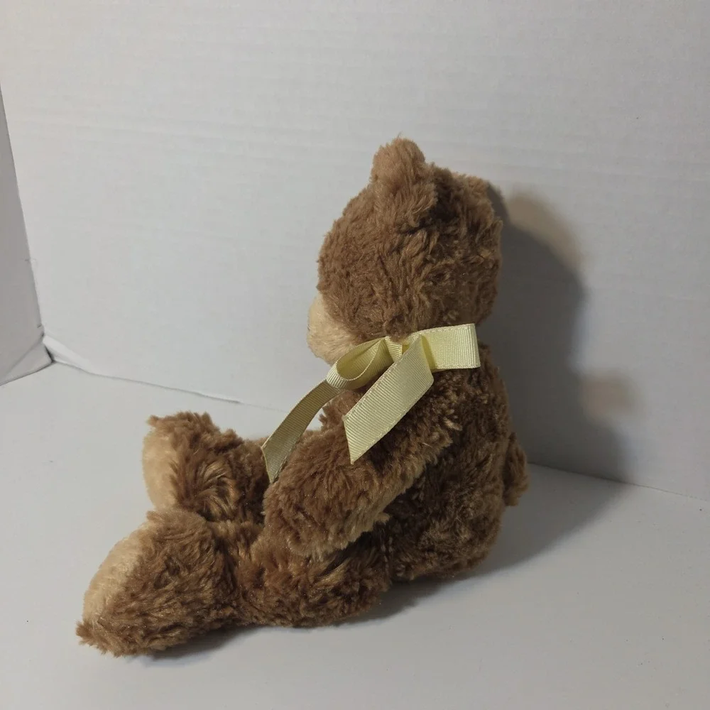 Carter' Classics brown teddy bear yellow bow Plush Stuffed Animal
